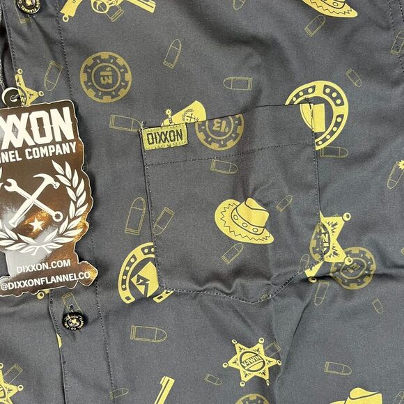 Dixxon Flannel Co 1876 Western Button Up Short Sleeve Black Men's XL NWT - Picture 4 of 9